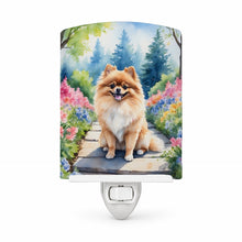 Load image into Gallery viewer, Pomeranian Spring Path Ceramic Night Light Compact, UL-Certified, Ideal for Bedroom, Bathroom, Nursery, Hallway, Kitchen, 6x4x3, Multicolor