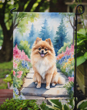 Load image into Gallery viewer, Pomeranian Spring Path Garden Flag  – Dog-Themed Floral Outdoor Decor