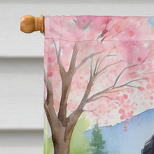 Load image into Gallery viewer, Black Poodle Spring Path House Flag