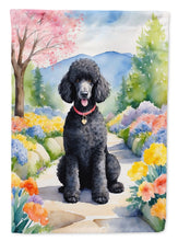Load image into Gallery viewer, Black Poodle Spring Path House Flag