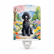 Load image into Gallery viewer, Black Poodle Spring Path Ceramic Night Light Compact, UL-Certified, Ideal for Bedroom, Bathroom, Nursery, Hallway, Kitchen, 6x4x3, Multicolor