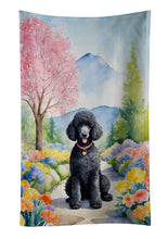 Load image into Gallery viewer, Black Poodle Spring Path Kitchen Towel