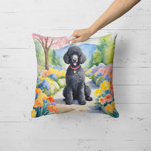 Load image into Gallery viewer, Black Poodle Spring Path Throw Pillow