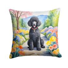 Load image into Gallery viewer, Black Poodle Spring Path Throw Pillow