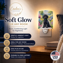 Load image into Gallery viewer, Black Poodle Spring Path Ceramic Night Light Compact, UL-Certified, Ideal for Bedroom, Bathroom, Nursery, Hallway, Kitchen, 6x4x3, Multicolor