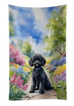 Load image into Gallery viewer, Black Poodle Spring Path Kitchen Towel