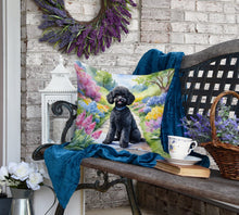 Load image into Gallery viewer, Black Poodle Spring Path Throw Pillow