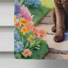 Load image into Gallery viewer, Chocolate Poodle Spring Path House Flag