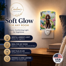 Load image into Gallery viewer, Chocolate Poodle Spring Path Ceramic Night Light Compact, UL-Certified, Ideal for Bedroom, Bathroom, Nursery, Hallway, Kitchen, 6x4x3, Multicolor