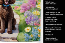 Load image into Gallery viewer, Chocolate Poodle Spring Path Kitchen Towel