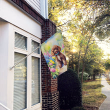 Load image into Gallery viewer, Chocolate Poodle Spring Path House Flag