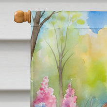 Load image into Gallery viewer, Chocolate Poodle Spring Path House Flag