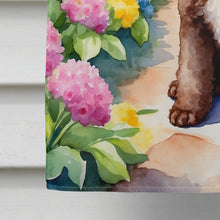 Load image into Gallery viewer, Chocolate Poodle Spring Path House Flag