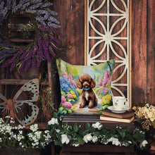 Load image into Gallery viewer, Chocolate Poodle Spring Path Throw Pillow