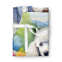 Load image into Gallery viewer, White Poodle Spring Path Apron – Artist-Designed Kitchen, BBQ &amp; Craft Apron