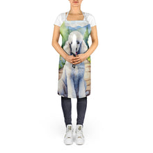Load image into Gallery viewer, White Poodle Spring Path Apron – Artist-Designed Kitchen, BBQ &amp; Craft Apron