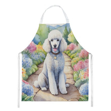 Load image into Gallery viewer, White Poodle Spring Path Apron – Artist-Designed Kitchen, BBQ &amp; Craft Apron
