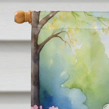Load image into Gallery viewer, White Poodle Spring Path House Flag