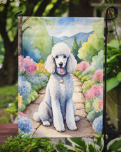 Load image into Gallery viewer, White Poodle Spring Path Garden Flag  – Dog-Themed Floral Outdoor Decor