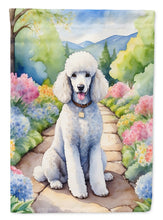 Load image into Gallery viewer, White Poodle Spring Path Garden Flag  – Dog-Themed Floral Outdoor Decor