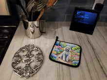 Load image into Gallery viewer, White Poodle Spring Path Pot Holders - Set of 2 Decorative Kitchen Helpers | Made in the USA
