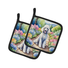 Load image into Gallery viewer, White Poodle Spring Path Pot Holders - Set of 2 Decorative Kitchen Helpers | Made in the USA