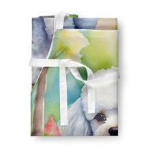 Load image into Gallery viewer, White Poodle Spring Path Apron – Artist-Designed Kitchen, BBQ &amp; Craft Apron
