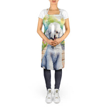 Load image into Gallery viewer, White Poodle Spring Path Apron – Artist-Designed Kitchen, BBQ &amp; Craft Apron