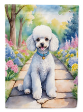 Load image into Gallery viewer, White Poodle Spring Path Garden Flag  – Dog-Themed Floral Outdoor Decor