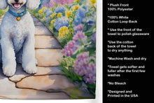 Load image into Gallery viewer, White Poodle Spring Path Kitchen Towel