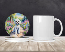 Load image into Gallery viewer, White Poodle Spring Path Large Sandstone Coasters Pack of 4