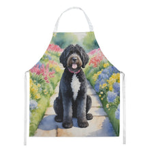 Load image into Gallery viewer, Portuguese Water Dog Spring Path Apron – Artist-Designed Kitchen, BBQ &amp; Craft Apron