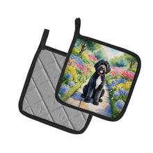 Load image into Gallery viewer, Portuguese Water Dog Spring Path Pot Holders - Set of 2 Decorative Kitchen Helpers | Made in the USA