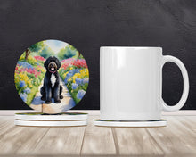 Load image into Gallery viewer, Portuguese Water Dog Spring Path Large Sandstone Coasters Pack of 4