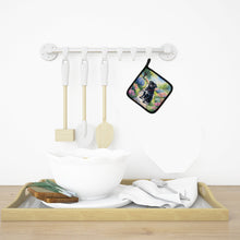 Load image into Gallery viewer, Black Pug Spring Path Pot Holders - Set of 2 Decorative Kitchen Helpers | Made in the USA