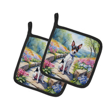 Load image into Gallery viewer, Rat Terrier Spring Path Pot Holders - Set of 2 Decorative Kitchen Helpers | Made in the USA