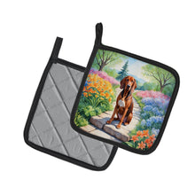 Load image into Gallery viewer, Redbone Coonhound Spring Path Pot Holders - Set of 2 Decorative Kitchen Helpers | Made in the USA