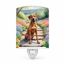 Load image into Gallery viewer, Rhodesian Ridgeback Spring Path Ceramic Night Light Compact, UL-Certified, Ideal for Bedroom, Bathroom, Nursery, Hallway, Kitchen, 6x4x3, Multicolor