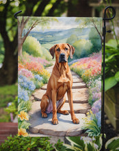 Load image into Gallery viewer, Rhodesian Ridgeback Spring Path Garden Flag  – Dog-Themed Floral Outdoor Decor