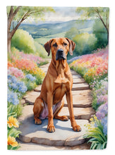 Load image into Gallery viewer, Rhodesian Ridgeback Spring Path Garden Flag  – Dog-Themed Floral Outdoor Decor