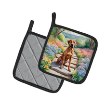 Load image into Gallery viewer, Rhodesian Ridgeback Spring Path Pot Holders - Set of 2 Decorative Kitchen Helpers | Made in the USA