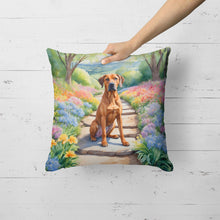 Load image into Gallery viewer, Rhodesian Ridgeback Spring Path Throw Pillow