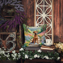 Load image into Gallery viewer, Rhodesian Ridgeback Spring Path Throw Pillow