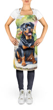 Load image into Gallery viewer, Rottweiler Spring Path Apron – Artist-Designed Kitchen, BBQ &amp; Craft Apron