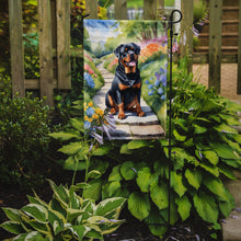 Load image into Gallery viewer, Rottweiler Spring Path Garden Flag  – Dog-Themed Floral Outdoor Decor
