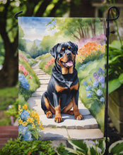 Load image into Gallery viewer, Rottweiler Spring Path Garden Flag  – Dog-Themed Floral Outdoor Decor
