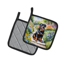 Load image into Gallery viewer, Rottweiler Spring Path Pot Holders - Set of 2 Decorative Kitchen Helpers | Made in the USA