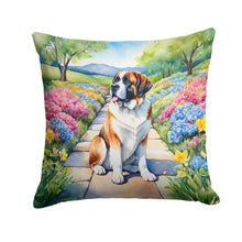 Load image into Gallery viewer, Saint Bernard Spring Path Throw Pillow - 14x14 Decorative Pillow – Art for Your Home &amp; Patio