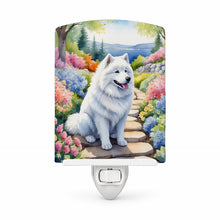 Load image into Gallery viewer, Samoyed Spring Path Ceramic Night Light Compact, UL-Certified, Ideal for Bedroom, Bathroom, Nursery, Hallway, Kitchen, 6x4x3, Multicolor