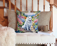 Load image into Gallery viewer, Samoyed Spring Path Throw Pillow - 14x14 Decorative Pillow – Art for Your Home &amp; Patio